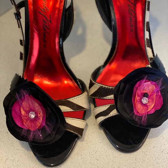 Beverly Feldman zebra print pony hair heels - Picture 7 of 8